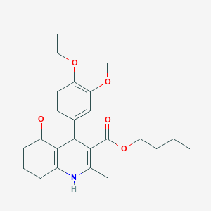 molecular formula C24H31NO5 B5288411 Butyl 4-(4-ethoxy-3-methoxyphenyl)-2-methyl-5-oxo-1,4,5,6,7,8-hexahydroquinoline-3-carboxylate CAS No. 5477-26-9