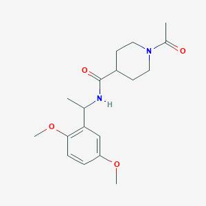 1-acetyl-N-[1-(2,5-dimethoxyphenyl)ethyl]piperidine-4-carboxamide