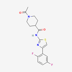 1-acetyl-N-[4-(2,5-difluorophenyl)-1,3-thiazol-2-yl]-4-piperidinecarboxamide