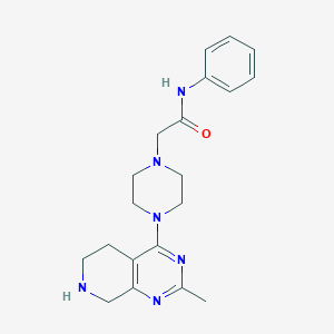 molecular formula C20H26N6O B5288489 2-[4-(2-methyl-5,6,7,8-tetrahydropyrido[3,4-d]pyrimidin-4-yl)piperazin-1-yl]-N-phenylacetamide 