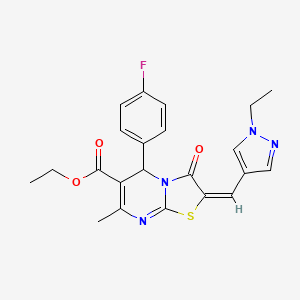 ethyl 2-[(1-ethyl-1H-pyrazol-4-yl)methylene]-5-(4-fluorophenyl)-7-methyl-3-oxo-2,3-dihydro-5H-[1,3]thiazolo[3,2-a]pyrimidine-6-carboxylate