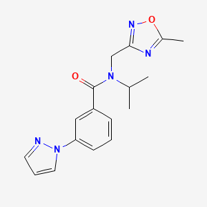 N-isopropyl-N-[(5-methyl-1,2,4-oxadiazol-3-yl)methyl]-3-(1H-pyrazol-1-yl)benzamide