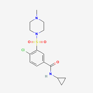 molecular formula C15H20ClN3O3S B5288543 4-chloro-N-cyclopropyl-3-[(4-methyl-1-piperazinyl)sulfonyl]benzamide 