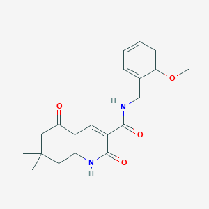 molecular formula C20H22N2O4 B5288547 N-[(2-METHOXYPHENYL)METHYL]-7,7-DIMETHYL-2,5-DIOXO-1,2,5,6,7,8-HEXAHYDROQUINOLINE-3-CARBOXAMIDE 