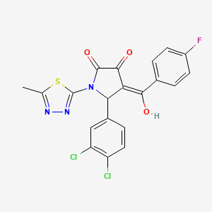 molecular formula C20H12Cl2FN3O3S B5288555 5-(3,4-dichlorophenyl)-4-(4-fluorobenzoyl)-3-hydroxy-1-(5-methyl-1,3,4-thiadiazol-2-yl)-1,5-dihydro-2H-pyrrol-2-one 