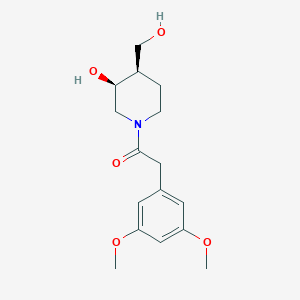 molecular formula C16H23NO5 B5288608 (3S*,4R*)-1-[(3,5-dimethoxyphenyl)acetyl]-4-(hydroxymethyl)-3-piperidinol 