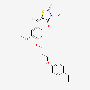 molecular formula C24H27NO4S2 B5288609 3-ethyl-5-{4-[3-(4-ethylphenoxy)propoxy]-3-methoxybenzylidene}-2-thioxo-1,3-thiazolidin-4-one 