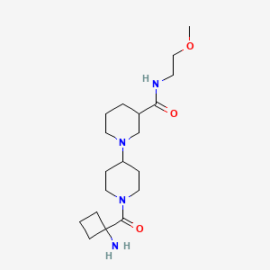 molecular formula C19H34N4O3 B5288610 1'-[(1-aminocyclobutyl)carbonyl]-N-(2-methoxyethyl)-1,4'-bipiperidine-3-carboxamide dihydrochloride 