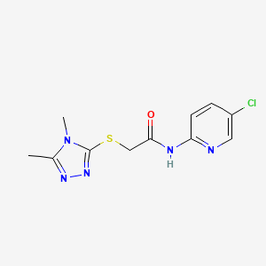 molecular formula C11H12ClN5OS B5288614 N-(5-chloro-2-pyridinyl)-2-[(4,5-dimethyl-4H-1,2,4-triazol-3-yl)thio]acetamide 