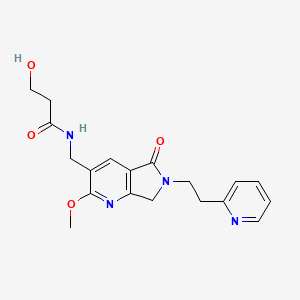 3-hydroxy-N-{[2-methoxy-5-oxo-6-(2-pyridin-2-ylethyl)-6,7-dihydro-5H-pyrrolo[3,4-b]pyridin-3-yl]methyl}propanamide