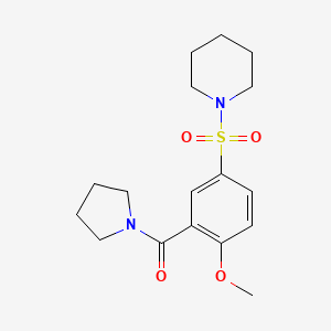 molecular formula C17H24N2O4S B5288642 1-{[4-methoxy-3-(1-pyrrolidinylcarbonyl)phenyl]sulfonyl}piperidine 