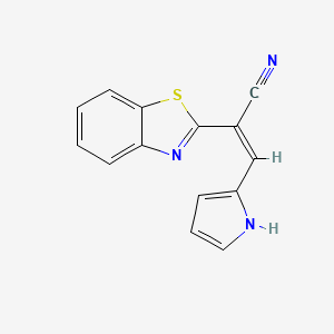 molecular formula C14H9N3S B5288647 2-(1,3-benzothiazol-2-yl)-3-(1H-pyrrol-2-yl)acrylonitrile 