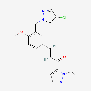 3-{3-[(4-chloro-1H-pyrazol-1-yl)methyl]-4-methoxyphenyl}-1-(1-ethyl-1H-pyrazol-5-yl)-2-propen-1-one