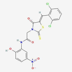 2-[5-(2,6-dichlorobenzylidene)-4-oxo-2-thioxo-1,3-thiazolidin-3-yl]-N-(2-hydroxy-5-nitrophenyl)acetamide