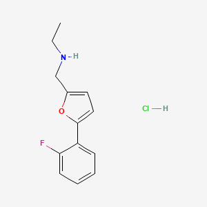 molecular formula C13H15ClFNO B5288716 N-{[5-(2-fluorophenyl)-2-furyl]methyl}ethanamine hydrochloride 