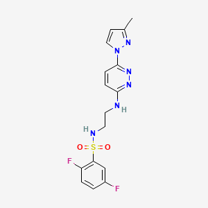 molecular formula C16H16F2N6O2S B5288742 2,5-difluoro-N-(2-{[6-(3-methyl-1H-pyrazol-1-yl)-3-pyridazinyl]amino}ethyl)benzenesulfonamide 