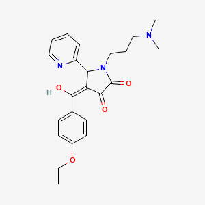 molecular formula C23H27N3O4 B5288748 1-[3-(dimethylamino)propyl]-4-(4-ethoxybenzoyl)-3-hydroxy-5-(2-pyridinyl)-1,5-dihydro-2H-pyrrol-2-one 