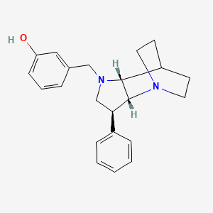 molecular formula C22H26N2O B5288763 3-{[(2R*,3S*,6R*)-3-phenyl-1,5-diazatricyclo[5.2.2.0~2,6~]undec-5-yl]methyl}phenol 