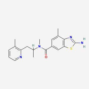 2-amino-N,4-dimethyl-N-[1-methyl-2-(3-methylpyridin-2-yl)ethyl]-1,3-benzothiazole-6-carboxamide