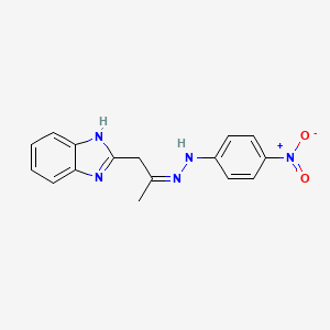 molecular formula C16H15N5O2 B5288822 1-(1H-benzimidazol-2-yl)acetone (4-nitrophenyl)hydrazone 