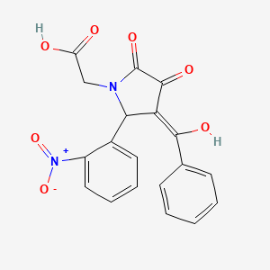 molecular formula C19H14N2O7 B5288827 [3-benzoyl-4-hydroxy-2-(2-nitrophenyl)-5-oxo-2,5-dihydro-1H-pyrrol-1-yl]acetic acid 