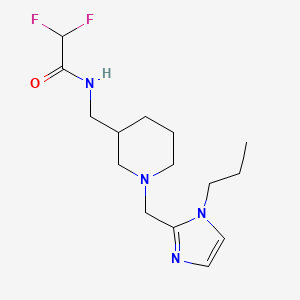 molecular formula C15H24F2N4O B5288830 2,2-difluoro-N-({1-[(1-propyl-1H-imidazol-2-yl)methyl]piperidin-3-yl}methyl)acetamide 