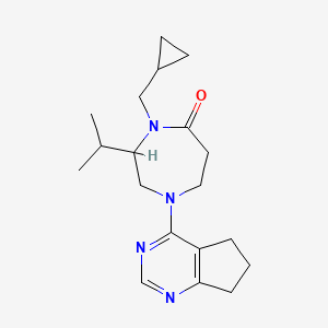 molecular formula C19H28N4O B5288842 4-(cyclopropylmethyl)-1-(6,7-dihydro-5H-cyclopenta[d]pyrimidin-4-yl)-3-isopropyl-1,4-diazepan-5-one 