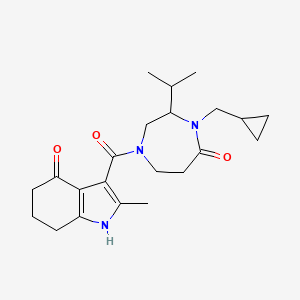 3-{[4-(cyclopropylmethyl)-3-isopropyl-5-oxo-1,4-diazepan-1-yl]carbonyl}-2-methyl-1,5,6,7-tetrahydro-4H-indol-4-one