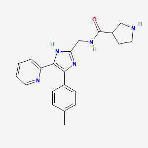 molecular formula C21H23N5O B5288866 N-{[4-(4-methylphenyl)-5-(2-pyridinyl)-1H-imidazol-2-yl]methyl}-3-pyrrolidinecarboxamide hydrochloride 