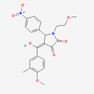 molecular formula C22H22N2O7 B5288878 3-hydroxy-1-(2-methoxyethyl)-4-(4-methoxy-3-methylbenzoyl)-5-(4-nitrophenyl)-1,5-dihydro-2H-pyrrol-2-one 