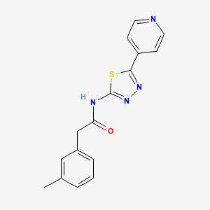 2-(3-methylphenyl)-N-[5-(4-pyridinyl)-1,3,4-thiadiazol-2-yl]acetamide