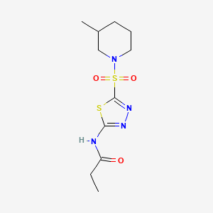 N-{5-[(3-methyl-1-piperidinyl)sulfonyl]-1,3,4-thiadiazol-2-yl}propanamide