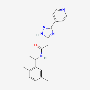 N-[1-(2,5-dimethylphenyl)ethyl]-2-(3-pyridin-4-yl-1H-1,2,4-triazol-5-yl)acetamide