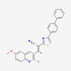 2-[4-(4-biphenylyl)-1,3-thiazol-2-yl]-3-(2-chloro-6-methoxy-3-quinolinyl)acrylonitrile