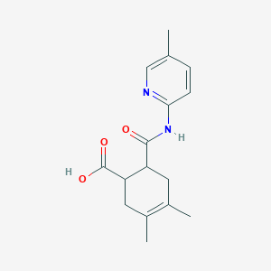 molecular formula C16H20N2O3 B5288945 3,4-dimethyl-6-{[(5-methyl-2-pyridinyl)amino]carbonyl}-3-cyclohexene-1-carboxylic acid 