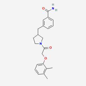 molecular formula C22H26N2O3 B5288980 3-({1-[(2,3-dimethylphenoxy)acetyl]pyrrolidin-3-yl}methyl)benzamide 