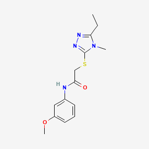 molecular formula C14H18N4O2S B5288991 2-[(5-ethyl-4-methyl-4H-1,2,4-triazol-3-yl)thio]-N-(3-methoxyphenyl)acetamide 