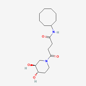 molecular formula C17H30N2O4 B5289000 N-cyclooctyl-4-[(3S*,4S*)-3,4-dihydroxypiperidin-1-yl]-4-oxobutanamide 