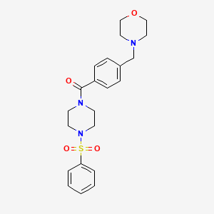 molecular formula C22H27N3O4S B5289002 4-(4-{[4-(phenylsulfonyl)piperazin-1-yl]carbonyl}benzyl)morpholine 