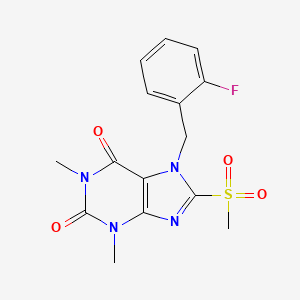 7-(2-fluorobenzyl)-1,3-dimethyl-8-(methylsulfonyl)-3,7-dihydro-1H-purine-2,6-dione