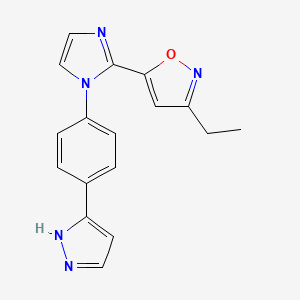 molecular formula C17H15N5O B5289039 3-ethyl-5-{1-[4-(1H-pyrazol-5-yl)phenyl]-1H-imidazol-2-yl}isoxazole 