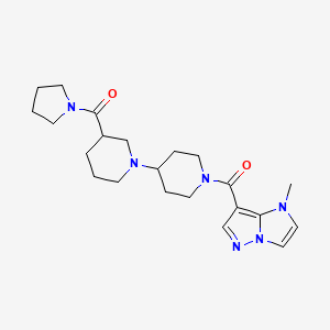 molecular formula C22H32N6O2 B5289059 1'-[(1-methyl-1H-imidazo[1,2-b]pyrazol-7-yl)carbonyl]-3-(pyrrolidin-1-ylcarbonyl)-1,4'-bipiperidine 