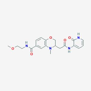 3-{2-[(2-hydroxypyridin-3-yl)amino]-2-oxoethyl}-N-(2-methoxyethyl)-4-methyl-3,4-dihydro-2H-1,4-benzoxazine-6-carboxamide