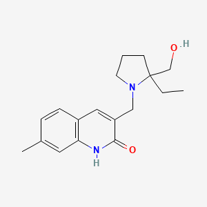 molecular formula C18H24N2O2 B5289102 3-{[2-ethyl-2-(hydroxymethyl)pyrrolidin-1-yl]methyl}-7-methylquinolin-2(1H)-one 