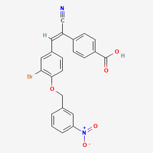 4-[(E)-2-[3-bromo-4-[(3-nitrophenyl)methoxy]phenyl]-1-cyanoethenyl]benzoic acid