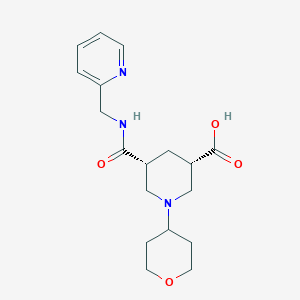 (3S*,5R*)-5-{[(2-pyridinylmethyl)amino]carbonyl}-1-(tetrahydro-2H-pyran-4-yl)-3-piperidinecarboxylic acid