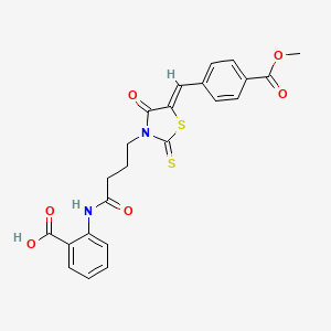 2-[4-[(5Z)-5-[(4-methoxycarbonylphenyl)methylidene]-4-oxo-2-sulfanylidene-1,3-thiazolidin-3-yl]butanoylamino]benzoic acid