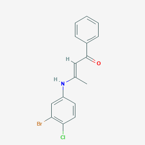 molecular formula C16H13BrClNO B5289166 3-[(3-bromo-4-chlorophenyl)amino]-1-phenyl-2-buten-1-one 