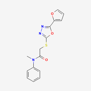 2-{[5-(2-furyl)-1,3,4-oxadiazol-2-yl]thio}-N-methyl-N-phenylacetamide