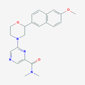 6-[2-(6-methoxy-2-naphthyl)morpholin-4-yl]-N,N-dimethylpyrazine-2-carboxamide